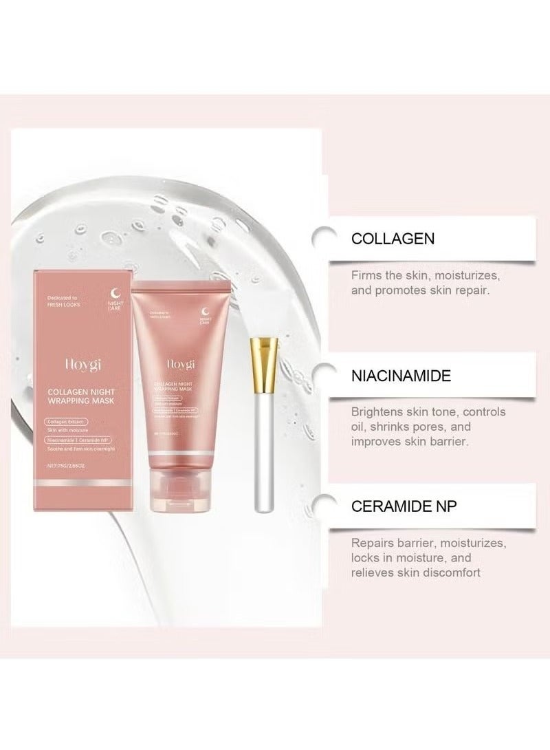 هويجي الكولاجين ليلة التفاف قناع تقشير مجموعة - مرونة وترطيب الرعاية ، والحد من الترهل والظلام - تحلل الكولاجين للبشرة لامعة - العناية بالبشرة الكورية ، 2.65 فلوريدا.oz - Image 2