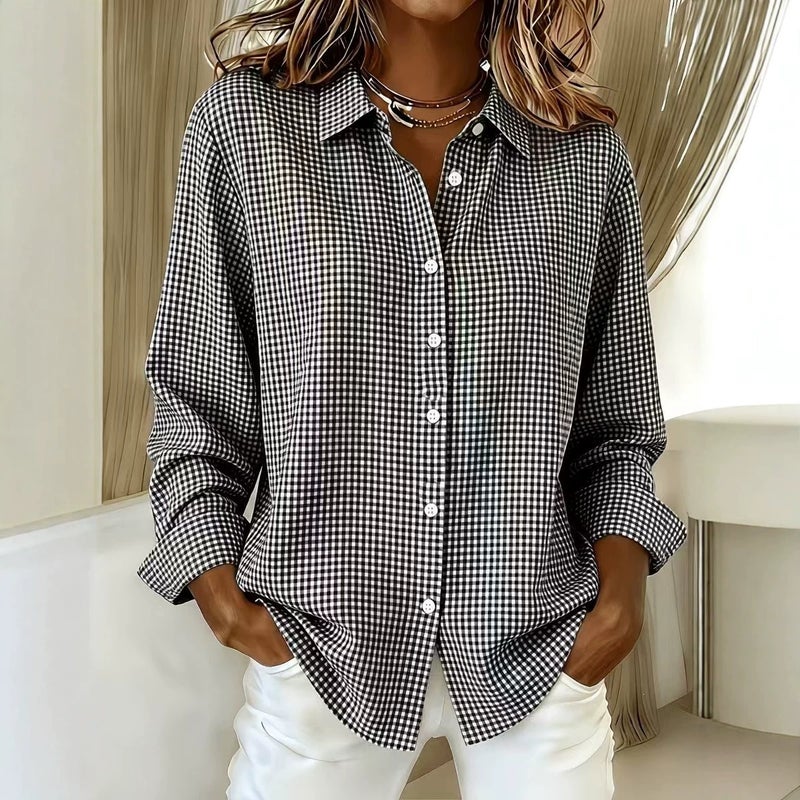Women's Plaid Long Sleeve Shirt - Image 3