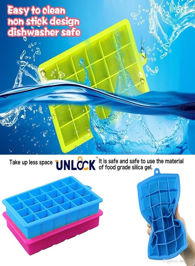 UNLOCK® 24 Ice Cube Hot Silicone Freeze Mold Bar Pudding Jelly Chocolate Maker Mold Box Cold Drinking - Image 4