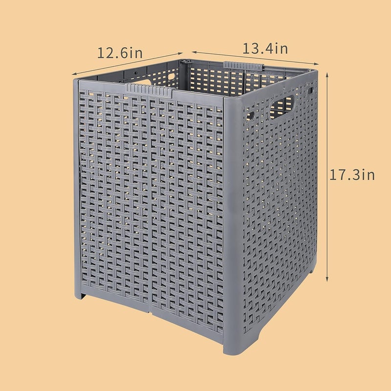 Kitwe Laundry Basket Hampers for Laundry Folding Laundry Baskets Organizer Dirty Clothes Hamper Plastic Foldable Laundry Bin Corner Clothing Hamper Towel Hamper for Wet Towels 48L Grey 1pc - Image 3