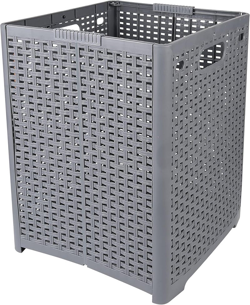 Kitwe Laundry Basket Hampers for Laundry Folding Laundry Baskets Organizer Dirty Clothes Hamper Plastic Foldable Laundry Bin Corner Clothing Hamper Towel Hamper for Wet Towels 48L Grey 1pc - Image 1