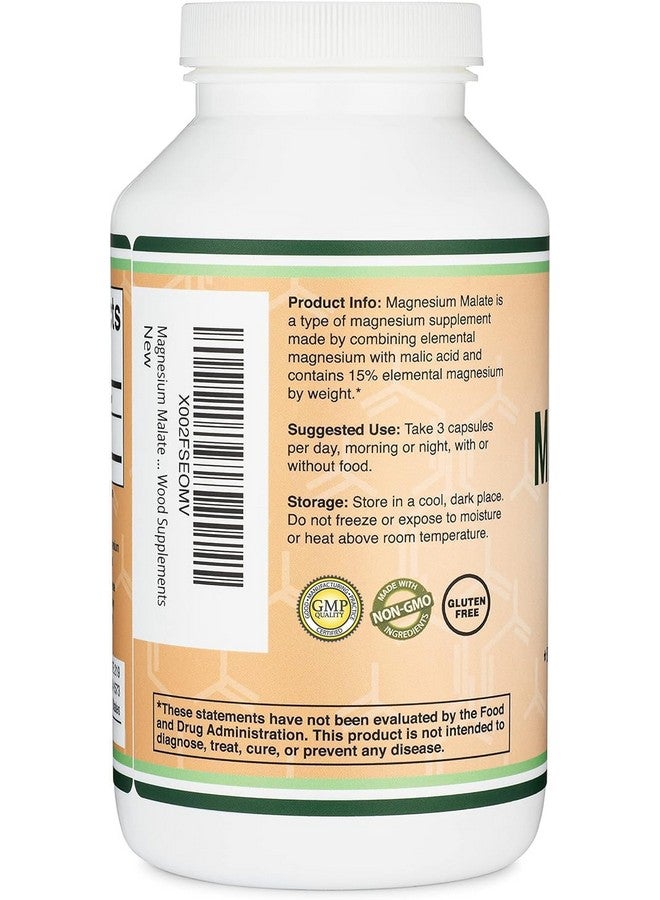 Double Wood Supplements كبسولات ماليات المغنيسيوم (420 حبة) - 1,500 ملغ لكل حصة (المغنيسيوم مرتبط بحمض الماليك)، مختبر من طرف ثالث، مناسب للنباتيين، خالي من الغلوتين من دابل وود سوبليمنتس - Image 3