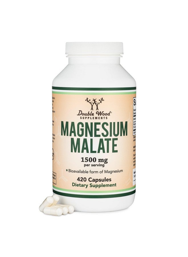 Double Wood Supplements كبسولات ماليات المغنيسيوم (420 حبة) - 1,500 ملغ لكل حصة (المغنيسيوم مرتبط بحمض الماليك)، مختبر من طرف ثالث، مناسب للنباتيين، خالي من الغلوتين من دابل وود سوبليمنتس - Image 1