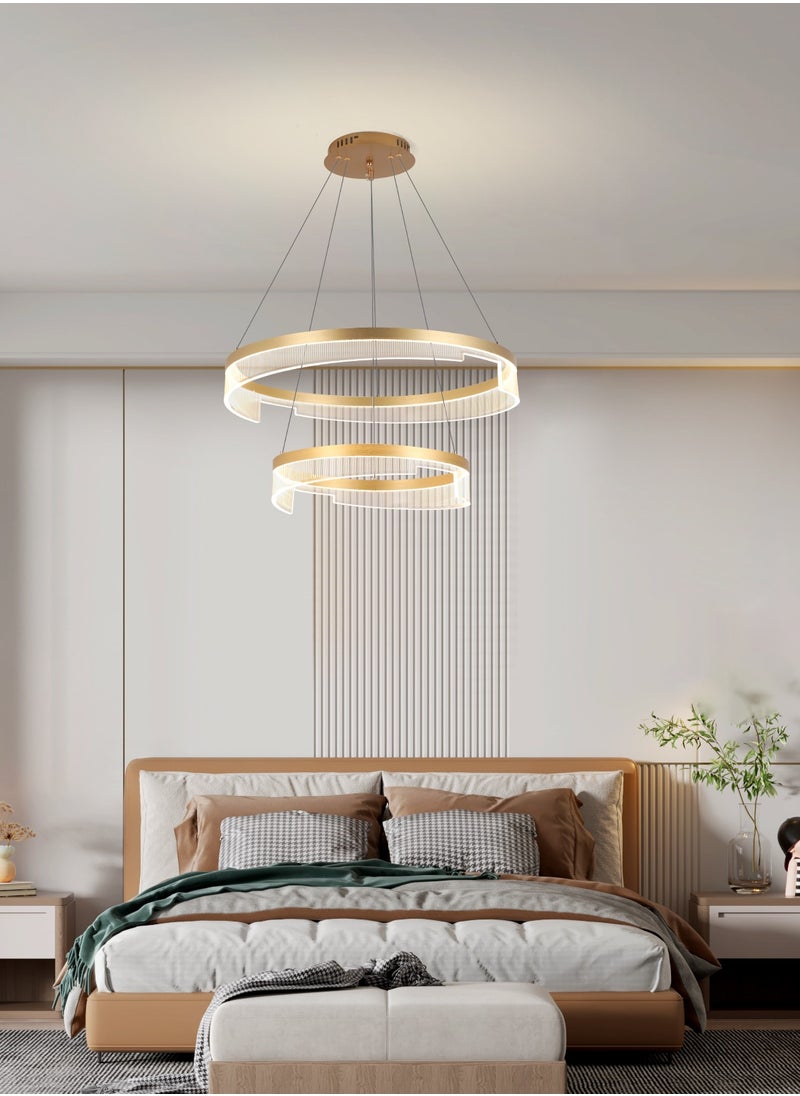 Modern Chandelier Modern LED Chandelier Acrylic Adjustable Height Chandelier Lighting Fixture Ceiling Hanging Modern LED Pendant Light,57W,3000K-6000K,Coverage area 10-15㎡