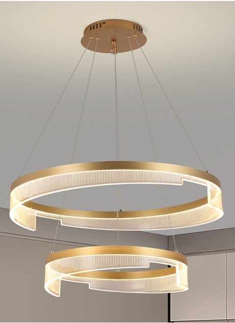 Modern Chandelier Modern LED Chandelier Acrylic Adjustable Height Chandelier Lighting Fixture Ceiling Hanging Modern LED Pendant Light,57W,3000K-6000K,Coverage area 10-15㎡