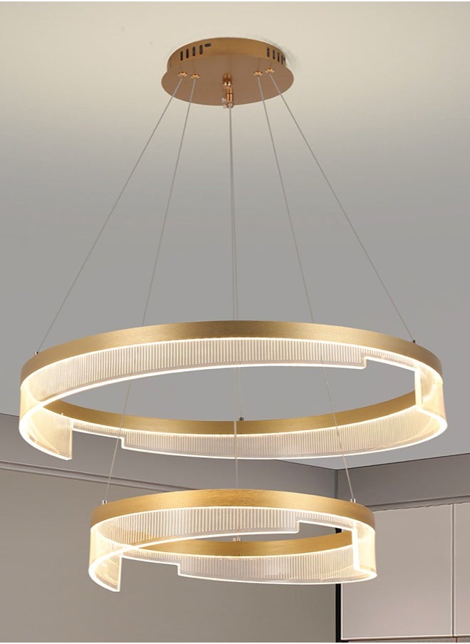 Modern Chandelier Modern LED Chandelier Acrylic Adjustable Height Chandelier Lighting Fixture Ceiling Hanging Modern LED Pendant Light,57W,3000K-6000K,Coverage area 10-15㎡