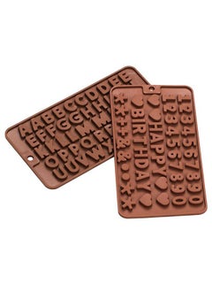 Letter Mold and Number Chocolate Molds - Non-Stick Letter Chocolate Mold, Made of Food Grade Silicone, BPA Free, Perfect for Cake Decoration, Candy, Chocolate, Birthday Party,Mold  2pcs