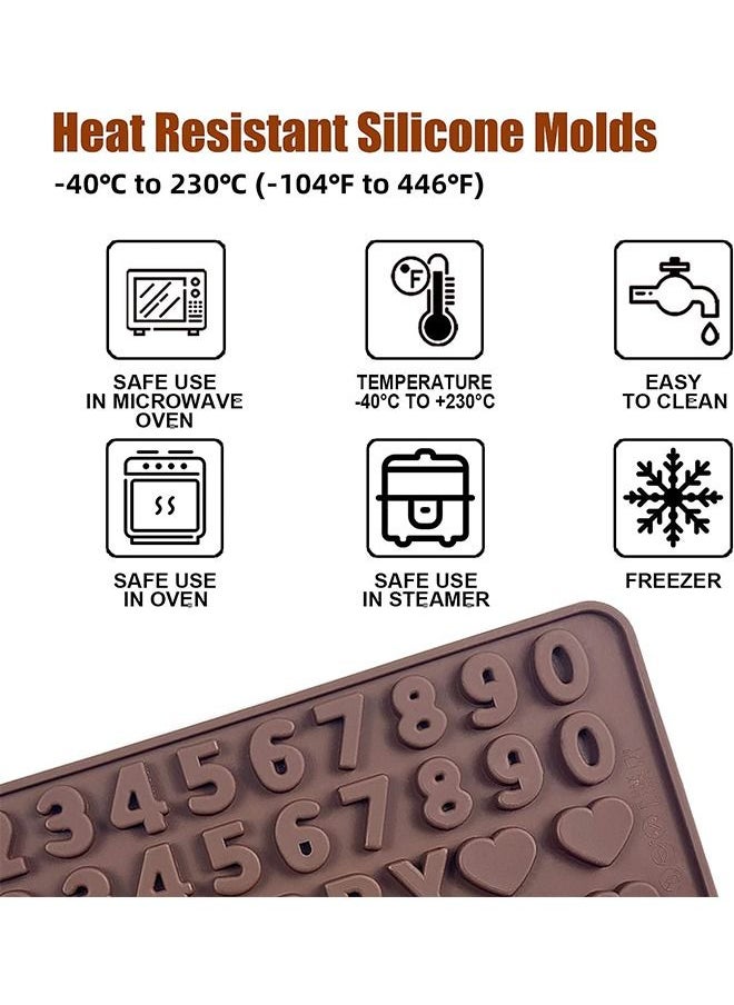 Unique - Letter Mold and Number Chocolate Molds - Non-Stick Letter Chocolate Mold, Made of Food Grade Silicone, BPA Free, Perfect for Cake Decoration, Candy, Chocolate, Birthday Party,Mold  2pcs - Image 1
