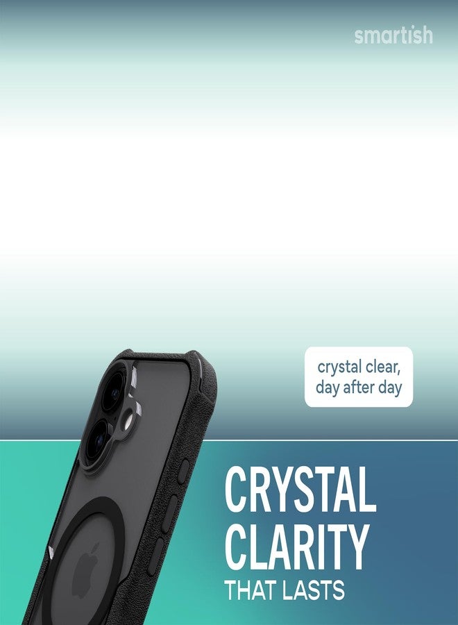 Smartish® iPhone 17 MagSafe Case - Gripzilla Protective Magnetic Clear Case [Rugged + Tough] Heavy Duty Grip - Anti-Yellowing Drop Tested Cover for Apple iPhone 17 - Clearly Black - Image 4