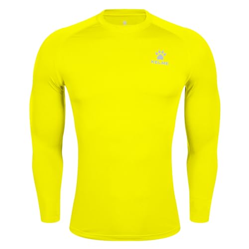 KELME Men's Compression Shirt,Base Layers,Sport Undershirt,Long-Sleeve T-Shirt Yellow Small - Image 5