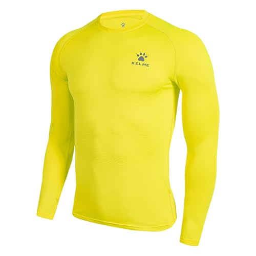 KELME Men's Compression Shirt,Base Layers,Sport Undershirt,Long-Sleeve T-Shirt Yellow Small - Image 1