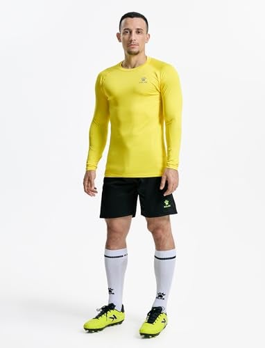 KELME Men's Compression Shirt,Base Layers,Sport Undershirt,Long-Sleeve T-Shirt Yellow Small - Image 3