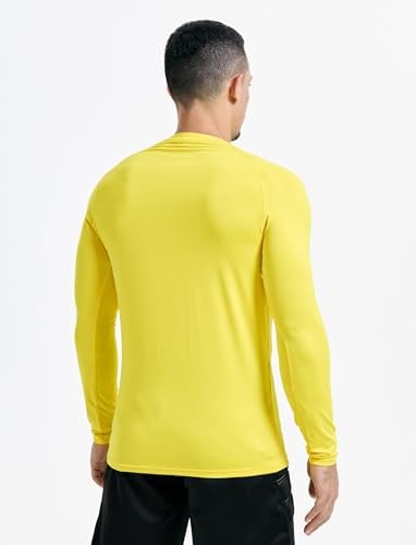 KELME Men's Compression Shirt,Base Layers,Sport Undershirt,Long-Sleeve T-Shirt Yellow Small - Image 4