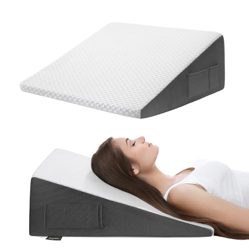 Cozymaker 10" Bed Wedge Pillow for Sleeping After Surgery, Back Support, Leg Elevation, Gerd Acid Reflux, Neck Pain, Snoring, Cooling Memory Foam Triangle Incline Wedge - Image 1