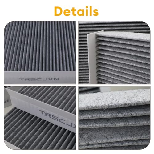 TRSCJXN P606555 Cabin Air Filter with Activated Carbon Compatible with Volvo Truck VN 430 630 670 730 780 VNL 300 430 630 670 760 860 Replace#20435801,PA4681,AF26405,PA10187,49084(Set of 4) - Image 5