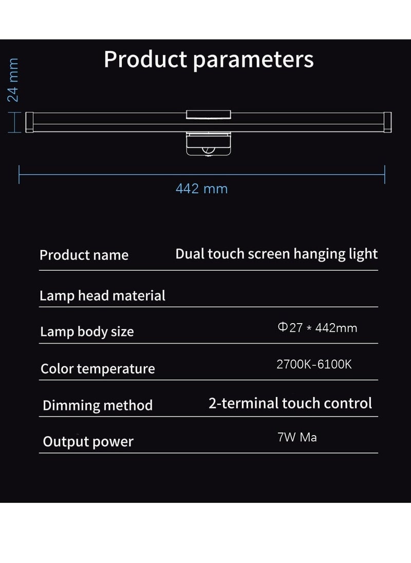 Computer Monitor Light with RGB 3 Color Changing Ambient Light,No Glare Screen Monitor Light,USB Powered LED E-Reading Desk Lamps Touch Control for Office/Home/Gaming/Desk 442x24mm