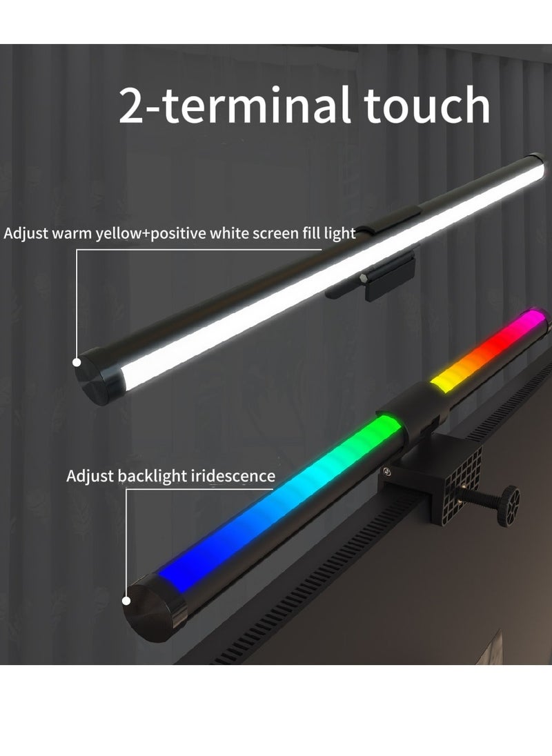 Computer Monitor Light with RGB 3 Color Changing Ambient Light,No Glare Screen Monitor Light,USB Powered LED E-Reading Desk Lamps Touch Control for Office/Home/Gaming/Desk 442x24mm