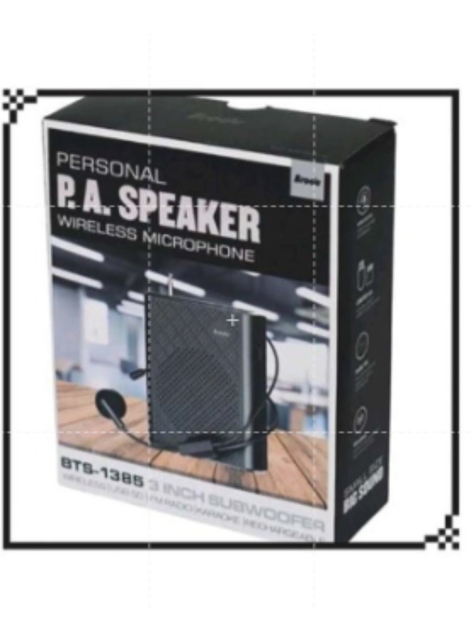 Brodu BTS-1385 Pocket Mini Voice Amplifier with Wired Microphone and 3-inch Subwoofer - Image 3