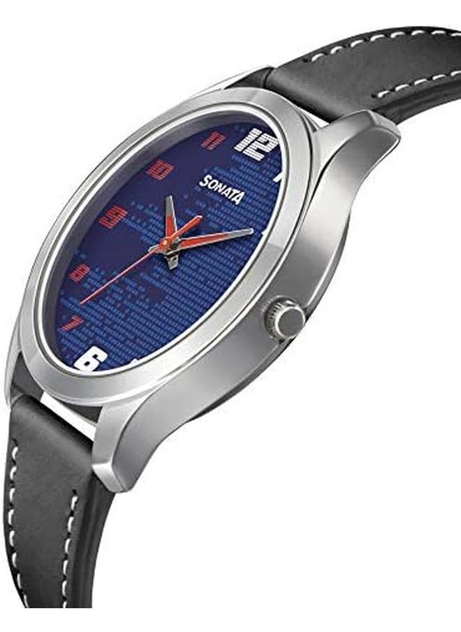 Sonata - Rpm Water Resistant Blue Dial Analog Watch For Men 77063Sl07 - Image 1