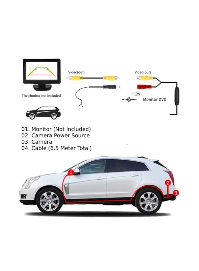 رايموس Raymos RM-103 - كاميرا الرؤية الخلفية للسيارة CVBS عالمية مقاومة للماء ورؤية ليلية واضحة - Image 3