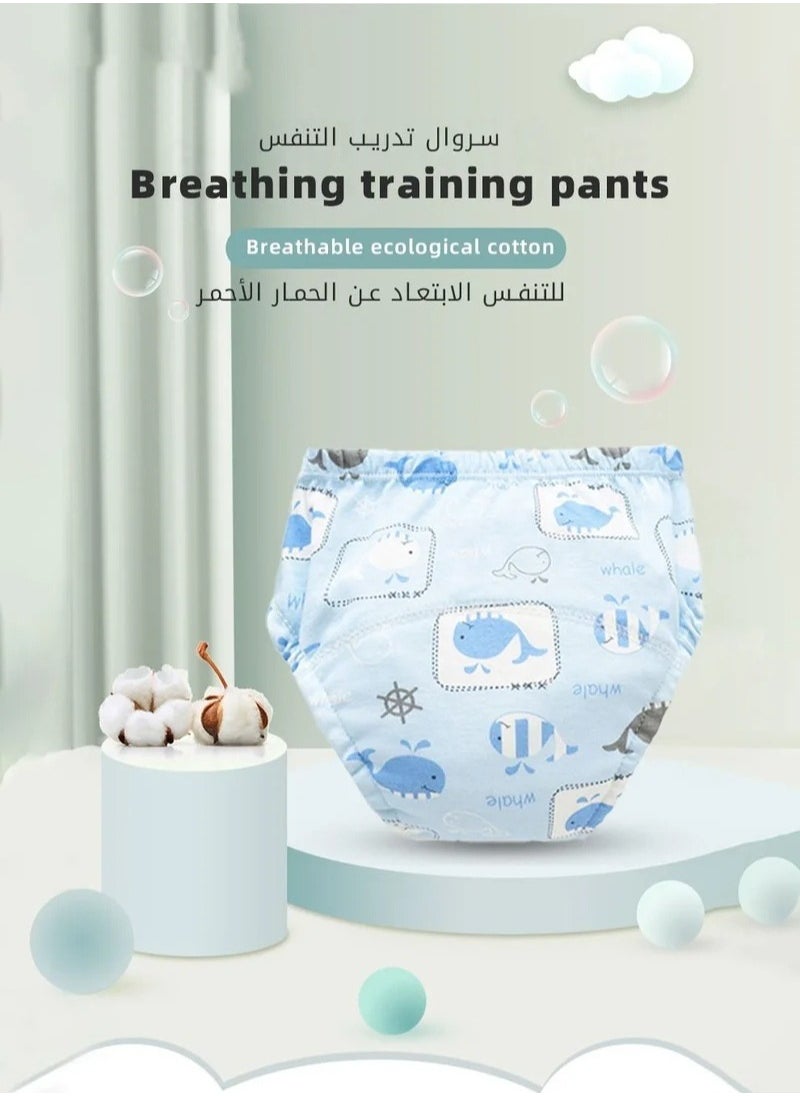 MIXDE 4 Piece Potty Training Underwear, 6 Layers Breathable Cotton Absorbent Trainer Pants for Toddler Baby Boys Girls Waterproof  - Image 3