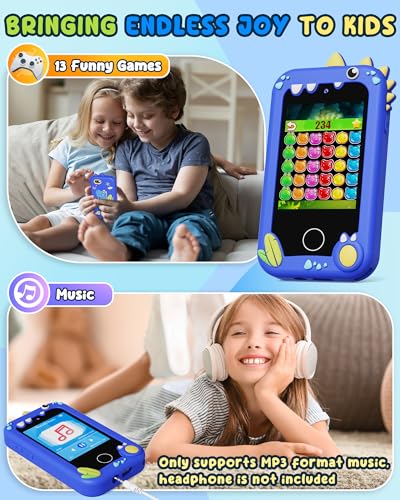 UCIDCI Kids Smart Phone Toys for Girls Toddler Phone Toys with Learning Games, Christmas, Birthday Gifts for 3 4 5 6 7 Year Old Boys Blue - Image 3