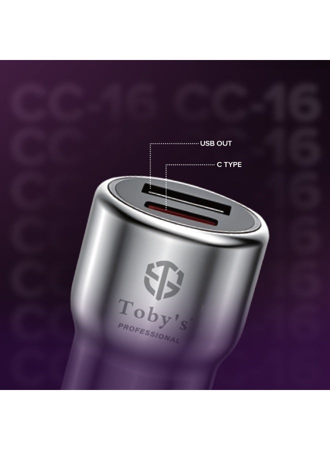 توبيز شاحن سيارة توبي الاحترافي CC-16 بقوة 200 واط مزود بمنفذي USB-C و USB-A - حماية متعددة (من التيار الزائد/الجهد الزائد/ارتفاع درجة الحرارة)، نطاق إدخال واسع من 12 إلى 24 فولت، شحن سريع لأجهزة iPhone و Android وأجهزة الكمبيوتر المحمولة وغيرها - Image 4