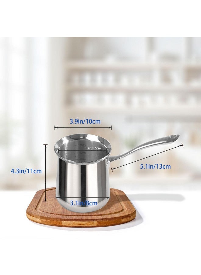 IMEEA Turkish Coffee Pot, SUS304 Stainless Steel Turkish Coffee Maker, Briki Greek Coffee Pot, Arabic Coffee Pot, Caizen Cezve Ibrik Coffee Pot (20oz) - Image 2