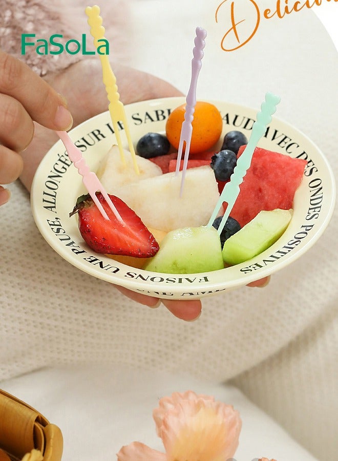 Fasola 200 Pieces Disposable Plastic Fruit Forks for Family Party Birthday Party Wedding Dessert Cake Forks - Image 3