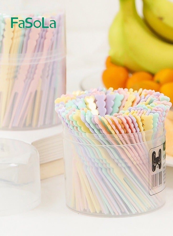 Fasola 200 Pieces Disposable Plastic Fruit Forks for Family Party Birthday Party Wedding Dessert Cake Forks - Image 4