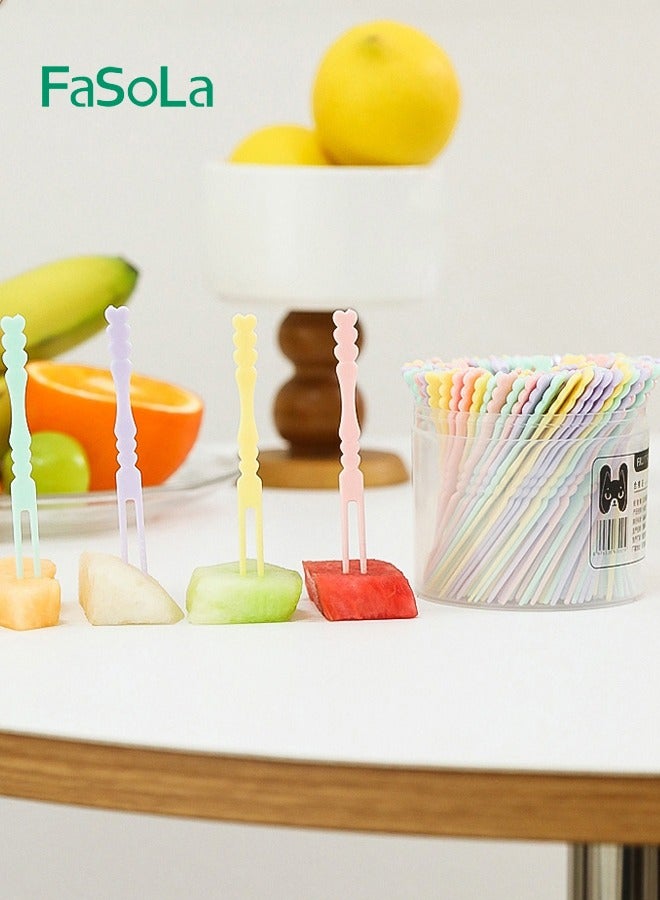 Fasola 200 Pieces Disposable Plastic Fruit Forks for Family Party Birthday Party Wedding Dessert Cake Forks - Image 5