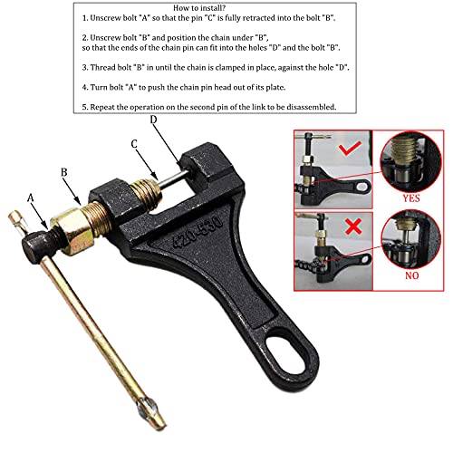 PRO BAT 415 420 530 428 520 Chain Braker Cutter Splitter Remover Tool ATV PRO PIT DIRT BIKE - Image 2