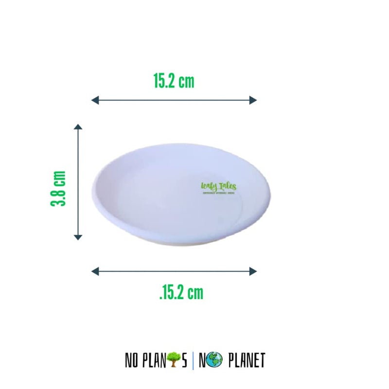 Leafy Tales Bottom Plate/Dripping Tray for Pots, White Color| (6-inch, White, Pack of 10) - Image 4