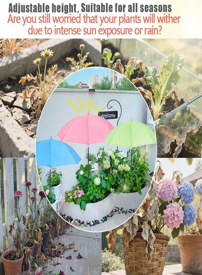 Vorriop Upgraded 4pcs Plant Umbrellas for Outdoor Plants，Garden Beds Shade，Adjustable Height Provides Shade for Potted to Protect Their Flowers from Intense Sunlight and Rain - Image 2