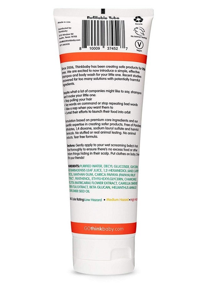 Thinkbaby Baby Shampoo for Hair & Body Wash for Sensitive Skin, Tear and Parabens Free, EWG Verified, Phthalates, Clean, Papaya, 8 Fl Oz - Image 2