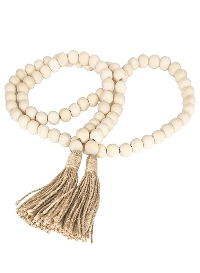 1PCS WOOD BEAD GARLAND WITH TASSELS MODERN HOME DECOR BOHO DECORATIONS PRAYER BEADS HOUSE DECOR WOODEN DECORATIVE BEADS COFFEE TABLE DECOR 150CM