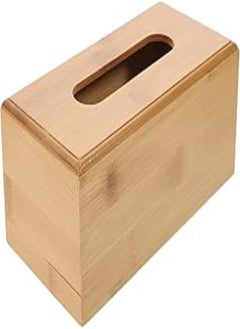 Cabilock Tissue Box Holder Square Tissue Box with Wood Lid Rectangular Facial Tissue Holder Farmhouse Toilet Paper Holder Napkin Dispenser for Dining Room Kitchen Bedroom Light Brown Car Tissue Box