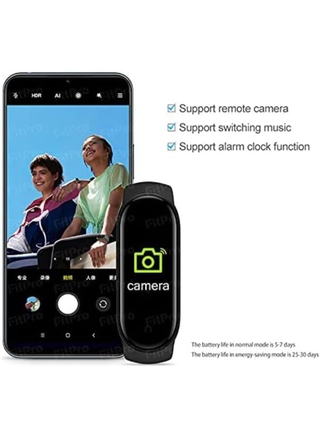 M5 Band Smart Bracelet Wristband Waterproof Sport Smart Watch Fitness Tracker Watch with Heart Rate Monitor Smart Watch with Message Reminder and Step Counter with Blood Pressure Monitor (Black) - Image 3