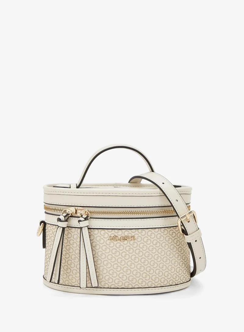 سيليست Monogram Print Crossbody Bag With Detachable Strap