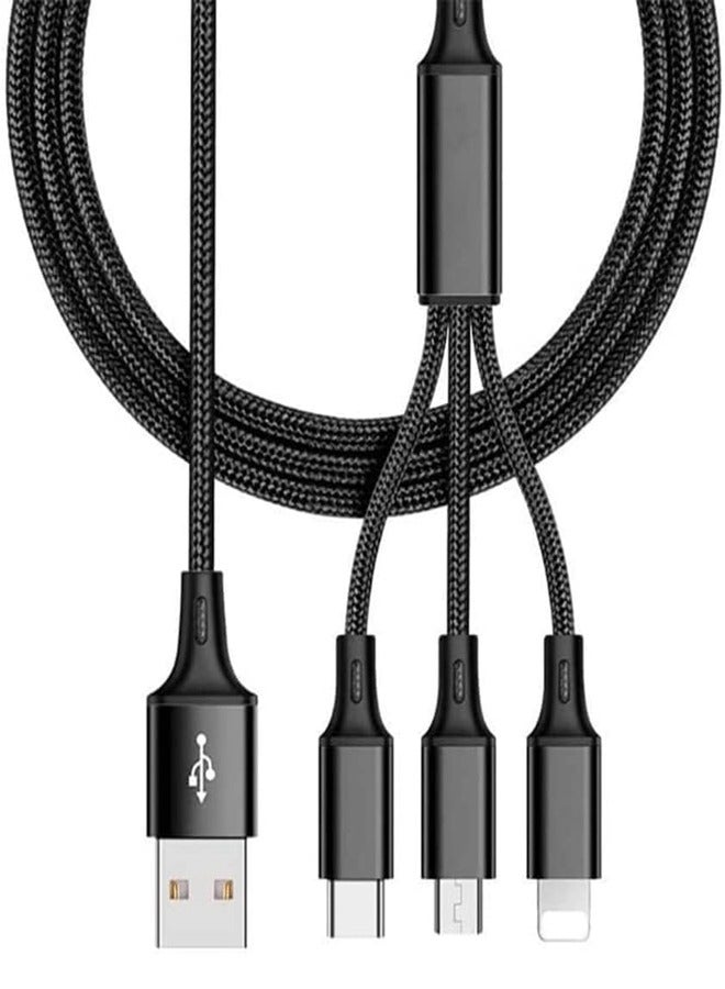 ينجدي كابل شحن سريع متعدد المنافذ USB مع منظم لإدارة الأسلاك ومشبك كابل، كابل شحن سريع 3 في 1 مع منفذ Micro USB وType C و أيفون للهواتف المحمولة والأجهزة اللوحية - Image 5