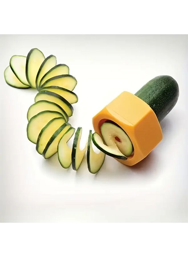 Rotary Vegetable Slicer Spiral Cutter Random Color Heavy Duty Plastic Food Safe One Touch Operation - Image 1