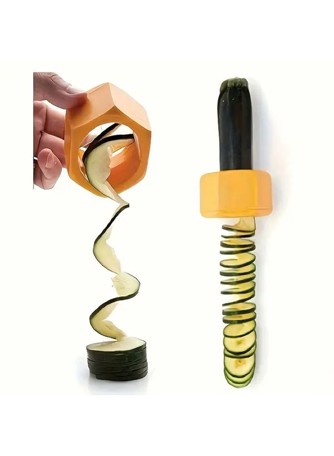 Rotary Vegetable Slicer Spiral Cutter Random Color Heavy Duty Plastic Food Safe One Touch Operation - Image 5