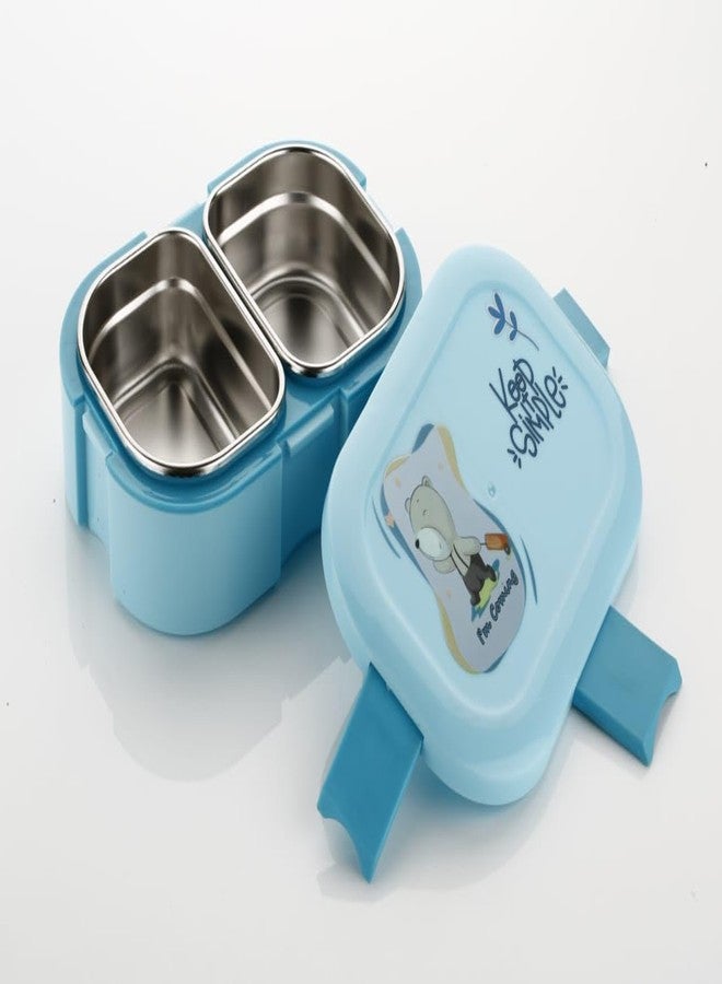 MADRIC Kids Insulated Stainless Steel Lunch Boxes with 2 compartments, BPA-Free Outer Cases, Leak-Resistant and airtight Features — Perfect for School lunches (Boys & Girls) - Image 2
