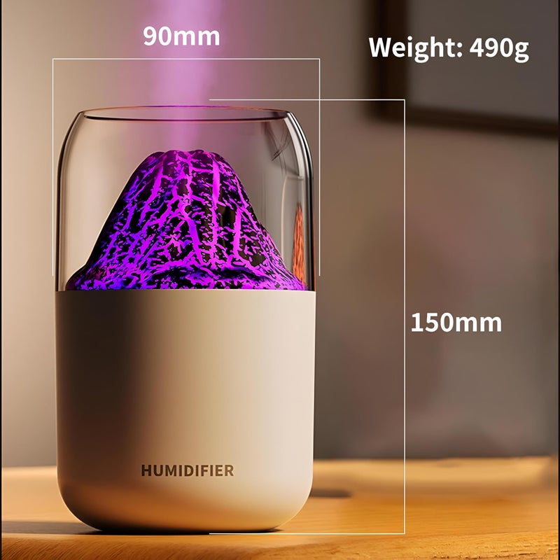 Mini Air Purifier - Portable USB Desktop Cool Mist Humidifier with Color LED Night Light for Car Office Bedroom Travel - Image 2