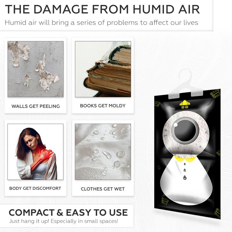 AMROAH 6 Pack 600ml Humidity Moisture Absorbers Boxes Dehumidifier & Odor Eliminator with Activated Carbon, Absorber Moisture Containers for Home Bathroom Basement Closet Kitchen Wardrobe - Image 5