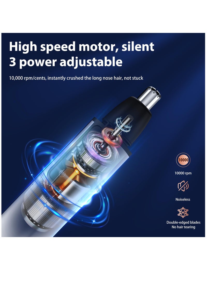 Professional USB Rechargeable Ear and Nose Trimmer for Men and Women, Painless Waterproof Hair Removal Tool for Eyebrows and Nose - Image 5