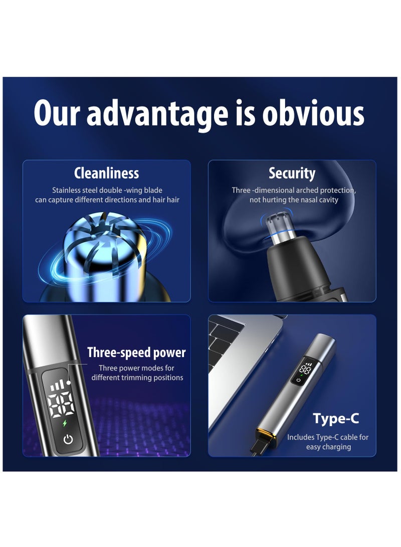 Professional USB Rechargeable Ear and Nose Trimmer for Men and Women, Painless Waterproof Hair Removal Tool for Eyebrows and Nose - Image 4