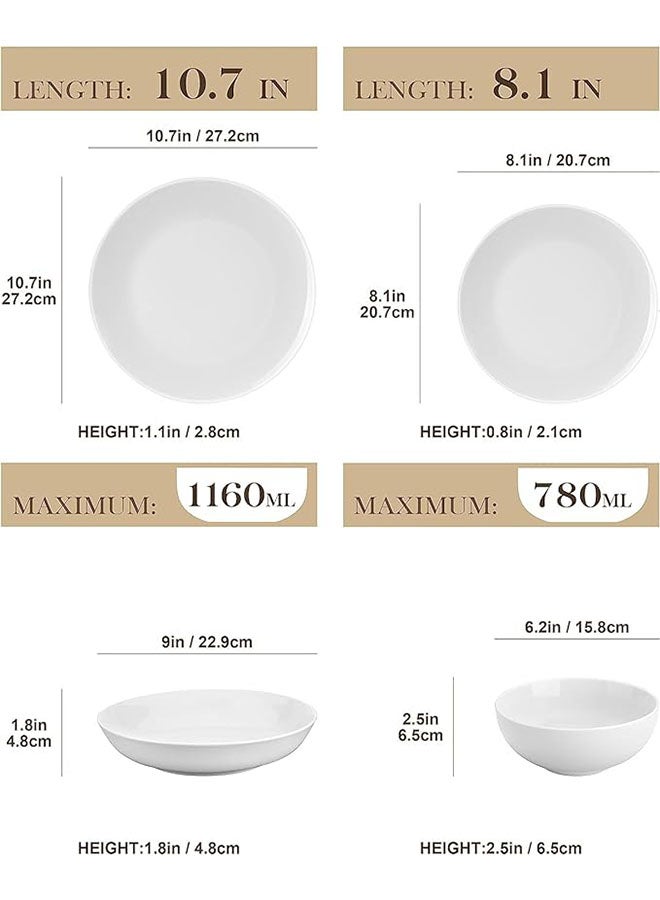 (16 Pieces) Square Dinnerware Sets  High Quality Porcelain Plate Set And Plate Set  Service For 4 Plate Sets With 4 Plates 4 Side Plates 4 Soup Pots - Image 3
