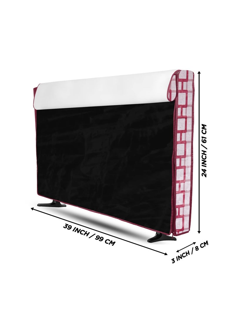 E-Retailer ERetailer Transparent LCDLED TV Protector Cover with Zipper Enclosure for 42 Inch Suitable for All Major Brand Model ColorRed Size39x3x24 Inches  - Image 3