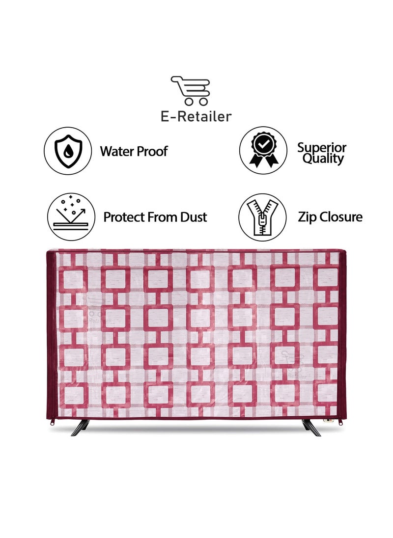 E-Retailer ERetailer Transparent LCDLED TV Protector Cover with Zipper Enclosure for 42 Inch Suitable for All Major Brand Model ColorRed Size39x3x24 Inches  - Image 4